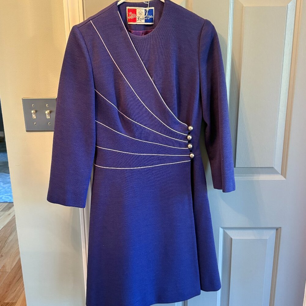 Lilli Ann Knits Vintage Wrap Dress with Silver Button - Women's 6-8